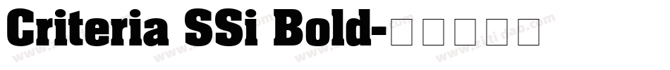 Criteria SSi Bold字体转换